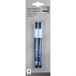 Liquid Chalk Water-Based Marker White Easy Wipe 1-2mm Bullet Tip - Pack of 2 - BA178 LCMBULWH