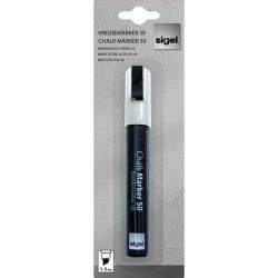 Sigel Liquid Chalk Water-Based Marker White easy wipe 1-5mm chisel tip  LCMCHIWH