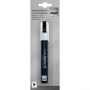 Sigel Liquid Chalk Water-Based Marker White easy wipe 1-5mm chisel tip