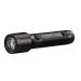 This photograph features a brand new Ledlenser P5R CORE LED Torch from the popular Ledlenser Torches range. The compact torch is lit up, showcasing its powerful beam and sleek design. Perfect for any outdoor adventure or emergency situation.