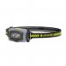 This photo shows a compact head torch with a powerful 500lm LED light. Sleek and durable, it is perfect for hands-free work or outdoor activities. The adjustable strap ensures a comfortable fit.