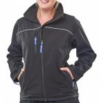 The image shows two Beeswift Weatherproof Jackets - one in the ladies style and one in soft shell - in a sleek black color and size 2XL. They are perfect for facing any type of weather with their durable design.
