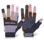 Mec Dex Work Passion Tool Mechanics Glove Grey / Gold L (Pair) MECDY-714L