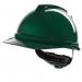 The V-Gard Head Protection MSA V-Gard 500 Vented Safety Helmet Green is a sleek and sturdy helmet with a glossy green finish. The ventilation holes provide ample airflow, while the iconic MSA logo is prominently displayed on the front. The helmet offers superior head protection for any job or activity.