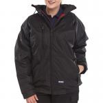 This photograph captures a collection of Beeswift weatherproof jackets, including the Mercury bomber jacket in black. The jackets feature a sleek and durable design, perfect for braving the elements.