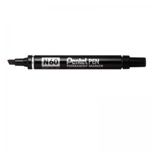 Permanent Markers Pentel N60 Black Permanent Chisel Markers Pack of 12