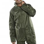 This image showcases our Beeswift Nylon B-Dri Jacket in Olive Green, size large. The weatherproof design and durable material make this jacket perfect for any outdoor adventure. Stay dry and stylish with Beeswift.