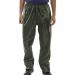 The picture shows a pair of olive green Beeswift trousers made of durable nylon material. The trousers have a B-Dri coating, making them waterproof. These trousers are size small and are comfortable and functional for outdoor activities.