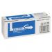 The photograph shows a pack of Kyocera ink cartridges, specifically in the color cyan. These are the OEM (original equipment manufacturer) Kyocera Mita FSC5150 cartridges, with a page yield of 2800. The toner is TK580C and is designed for use with the specified printer.