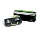 The photograph captures a stack of Lexmark ink cartridges in their original packaging. Each cartridge is black and has a yield of 45000 pages, with the model number 52D2X0E printed on the label.