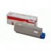 The picture features a pack of Oki Ink Cartridges OEM OKI C610 in black. These cartridges have a yield of 8000 pages and are made by the original brand, ensuring quality and compatibility with your printer.