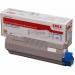 The picture shows Oki Ink Cartridges OEM, specifically the OKI C532 Cyan with a page yield of 1500. The toner is labeled as original with the code 46490403, also known as OOKI46490403. The cartridges are neatly packaged in their original packaging.