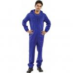 The image shows an eye-catching royal blue hooded boilersuit by Beeswift. It features a sleek and functional design with complete coverage and a secure fit. The vibrant color and durable material make it ideal for industrial or outdoor work.