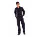 This photo features a black Beeswift heavy weight boilersuit in size 48. The durable material and practical design are ideal for tough work environments. The classic black color adds a professional touch.