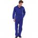 The Beeswift Heavy Weight Boilersuit in Royal Blue is a durable and functional piece of workwear. The stylish blue color contrasts against the strong fabric, ensuring the wearer stands out while staying protected. The Boilersuit has multiple pockets and a secure zip closure, making it practical for any job.