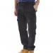 The photograph shows a pair of Beeswift Combat Trousers in black, size 38. The trousers have multiple pockets and a sturdy construction. The fabric is durable and the fit is comfortable. The trousers are suitable for any rugged outdoor activity.