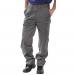 The image shows a pair of heavy-duty, grey drivers trousers made by Beeswift. The trousers have a heavyweight design and are in size 48. They feature a durable fabric and practical pockets for comfortable and practical use while driving.