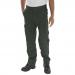 This photograph features a pair of Beeswift Poly Cotton Work Trousers in a vibrant bottle green color. The trousers have a comfortable fit and are made from durable fabric, making them ideal for working environments. The front pockets and cargo pockets add functionality, while the stylish design makes these trousers a practical and attractive option. The subtle Beeswift logo is featured on the back pocket. Overall, these trousers are a reliable and versatile choice for any working professional.