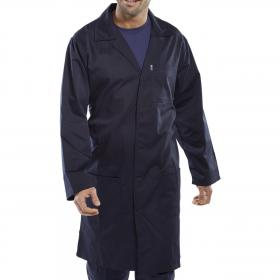 Supertouch Beeswift Poly Cotton Warehouse Coat Navy Blue 40 PCWCN40