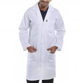 Supertouch Beeswift Poly Cotton Warehouse Coat White 38 PCWCW38