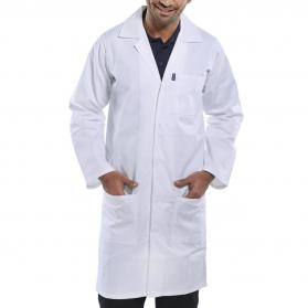 Beeswift Poly Cotton Warehouse Coat White 52 PCWCW52