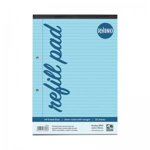 Rhino Stationery RHINO A4 Special Refill Pad 50 Leaf, Blue Tinted