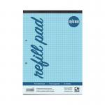 RHINO A4 Blue Paper Refill Pad 100 Page 7mm Squared (Pack of 6) PHABQ-8