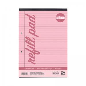 RHINO A4 Special Refill Pad 50 Leaf, Pink Tinted Paper, F8M Pack of 6