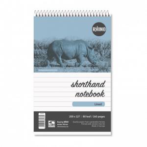 Rhino Stationery RHINO 200 x 127 Shorthand Notepad 80 Leaf, F8 Pack of