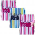 Pukka Pads Pukka Pad Stripes Polypropylene Project Book 250 Pages A4 Blue/Pink (3) PROBA4