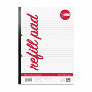 RHINO A4 Refill Pad 160 Leaf, F8M Pack of 3 PSDFM-6