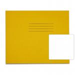 The photograph shows a pack of 10 yellow Rhino Stationery Exercise Books. Each book is 6.5 x 8 inches with 40 pages. The cover features the iconic Rhino logo. The pages inside are lined for writing and there is a sturdy binding to keep the book together. The bright yellow color is eye-catching and perfect for school or office use.