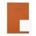 The image shows a pack of 10 oversized exercise books in bright orange from Rhino Stationery. Each A4+ book contains 80 pages and is labeled with the product name. The cover features the iconic rhino logo. Perfect for note-taking or journaling.