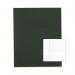 The picture shows 10 dark green Rhino Stationery Exercise Books, each measuring 8 x 6 inches with 80 pages. The cover features the Rhino logo and 8 x 6.5 Exercise Book in white letters. The pages are lined and ready for writing or drawing.