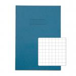 In the photo, there are 10 light blue Rhino Stationery A4 Exercise Books stacked neatly on top of each other. Each book has 80 pages and is labeled with a bold RHINO logo on the front cover. The pages are white with clear ruling and the edges of the books are bound with sturdy black tape.