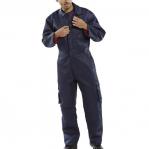 This image features a navy blue Beeswift Boilersuit, complete with the classic quilted design, perfect for any job that requires durable and comfortable workwear.
