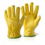 Beeswift Quality Lined Drivers Gloves Yellow L (Box of 10) QLDGNL