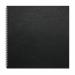 The image of the Rhino Stationery Drawing Pads RHBSB-8 shows a stack of 18 oversize hardback scrapbooks with black paper covers and 40 plain pages each. The pages are thick and sturdy, perfect for drawing or sketching. The clean and minimalistic design allows for creativity to flow.