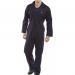 A navy blue Beeswift boilersuit in size 36, known for its high quality and durability. The photo captures the sleek design and comfortable fit of the iconic boilersuit, perfect for any industrial or outdoor work setting. The brand name is prominently displayed on the front, showcasing its reputable reputation in the market.