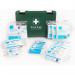 The Blue Dot First Aid Blue Dot HSE Standard 1-10 Person First-Aid Kit Complete SAF0001 is a compact and versatile first-aid kit. It includes essential items, such as bandages, gauze, and antiseptic wipes, all neatly organized in a bright blue case with the Blue Dot logo. This kit is ideal for any situation that may require basic first aid, making it a must-have for homes, offices, cars, and travel.