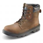 The photo shows a pair of Secor resistant and insulated Sherpa boots in a rich brown color. These boots are a size 45/10.5 and feature a sturdy design with a soft sherpa lining for added warmth and comfort. The boots are perfect for braving the cold weather and keeping your feet protected.