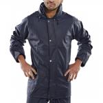 This image features a navy blue Beeswift Super B-Dri Jacket, size medium. The jacket is weatherproof and made of beeswift material, ensuring protection against the elements.
