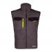 In the image, a flex bodywarmer from Beeswifts Flex Workwear line is shown in a two-tone grey and black colorway. The gilet style garment appears to be a size 5XL, with the brands logo prominently displayed. The fabric has a durable and flexible appearance, making it suitable for various work environments.