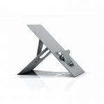 Oryx evo H - Specialised Ergonomic Laptop Stand with Document Holder for Small Laptops - Natural Aluminium ST10411H