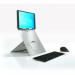 Oryx Pro - Specialised Ergonomic Laptop Tablet 2 in 1 Stand with in-line Document Holder - Natural Aluminium ST10411P