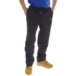 These durable Beeswift Springfield trousers in black, size 2XL, provide a comfortable and stylish fit with their adjustable waist and multiple pockets. The material is sturdy and perfect for any work environment.