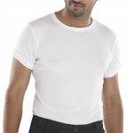 See a close-up photo of the Beeswift thermal vest in size XL. Made with short sleeves, this white vest is perfect for layering and providing warmth on chilly days. The thermal material keeps you cozy and comfortable while the Beeswift logo adds a touch of style.