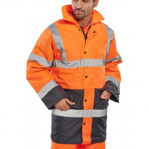 Beeswift Two Tone Traffic Jacket Orange Navy 2XL TJSTTENGORNXXL