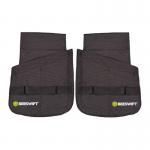 In the photograph, a pair of black Beeswift Workwear Accessories trouser holster pockets are on display. They feature a sleek design with multiple compartments, perfect for holding tools and essentials securely while on the job. The black color adds a professional touch to any work outfit.