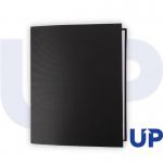 A stack of sleek black 2-ring binders, each with a 25mm spine, lined up neatly on a desk. The UP logo is embossed on the front cover, giving a professional and organized appearance. Suitable for storing standard A4 sized documents.